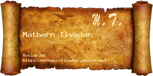 Mathern Tivadar névjegykártya